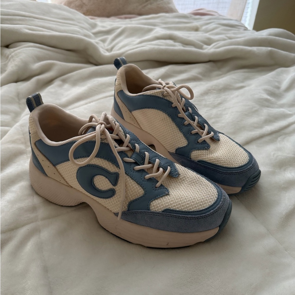 Blue and Cream Sneakers